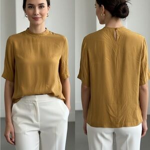 Diane Gilman Golden Silk Blouse